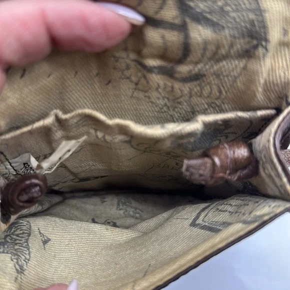 Barganza vintage Leather Crossbody Bag BRN7191C - Picture 7 of 11